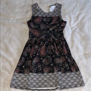 Floral Black and White Dress